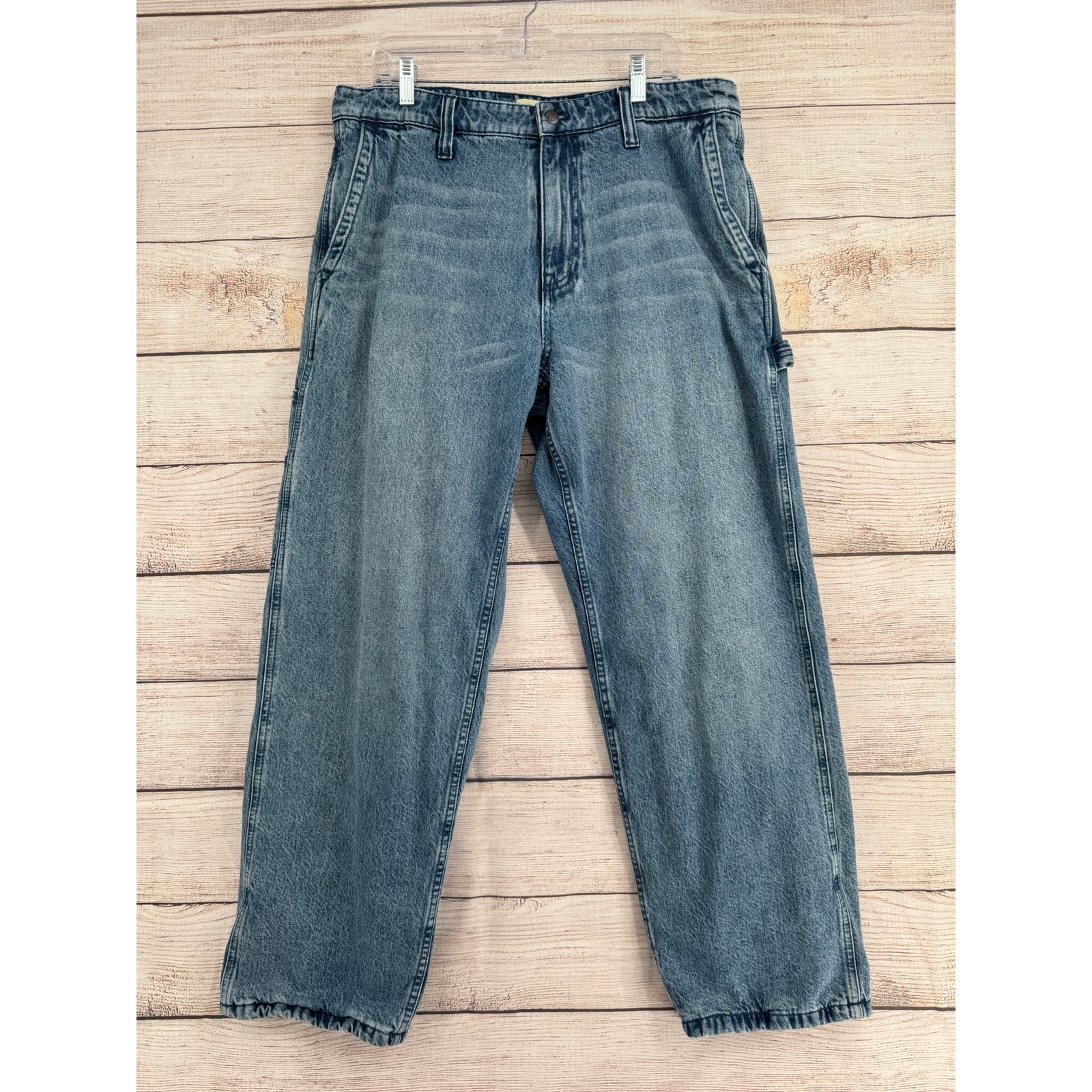 Madewell Flannel Lined Carpenter Jeans Mens 36x31 Blue Medium Wash Denim